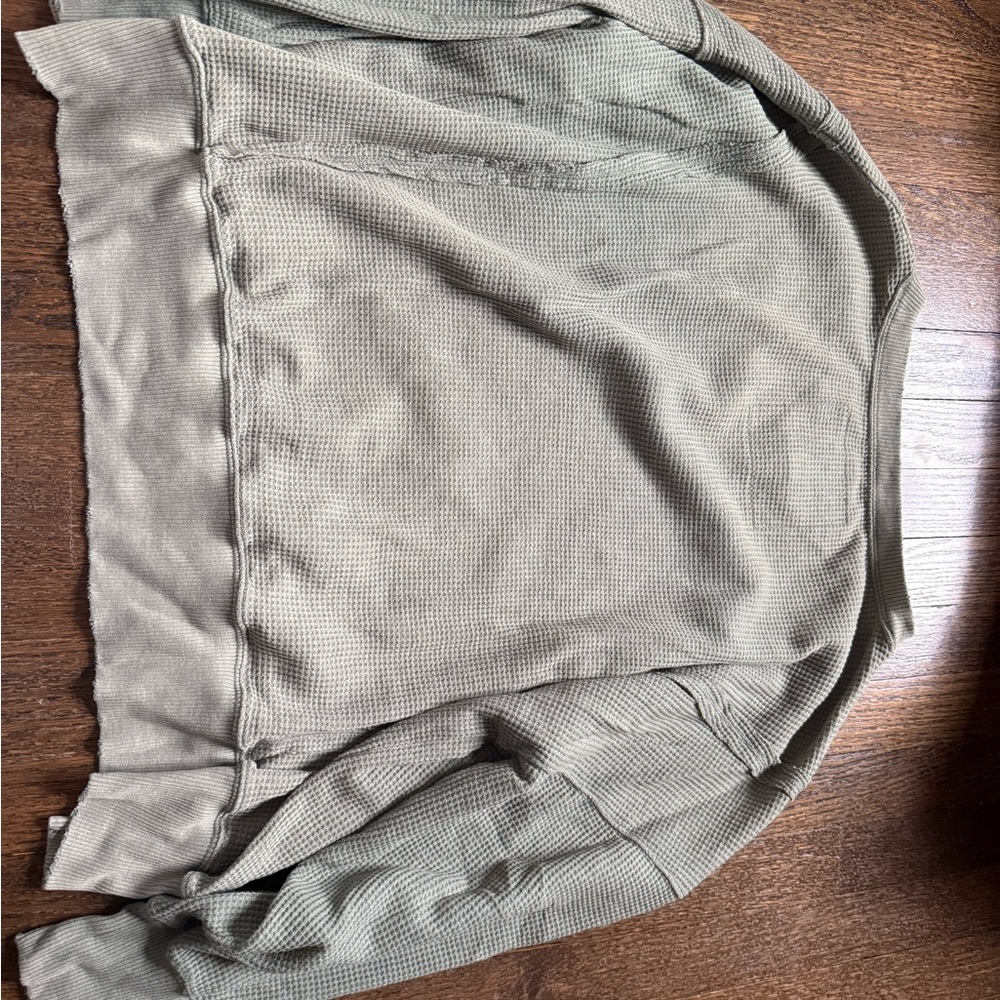 American Eagle Outfitters Sage Waffle Knit Top